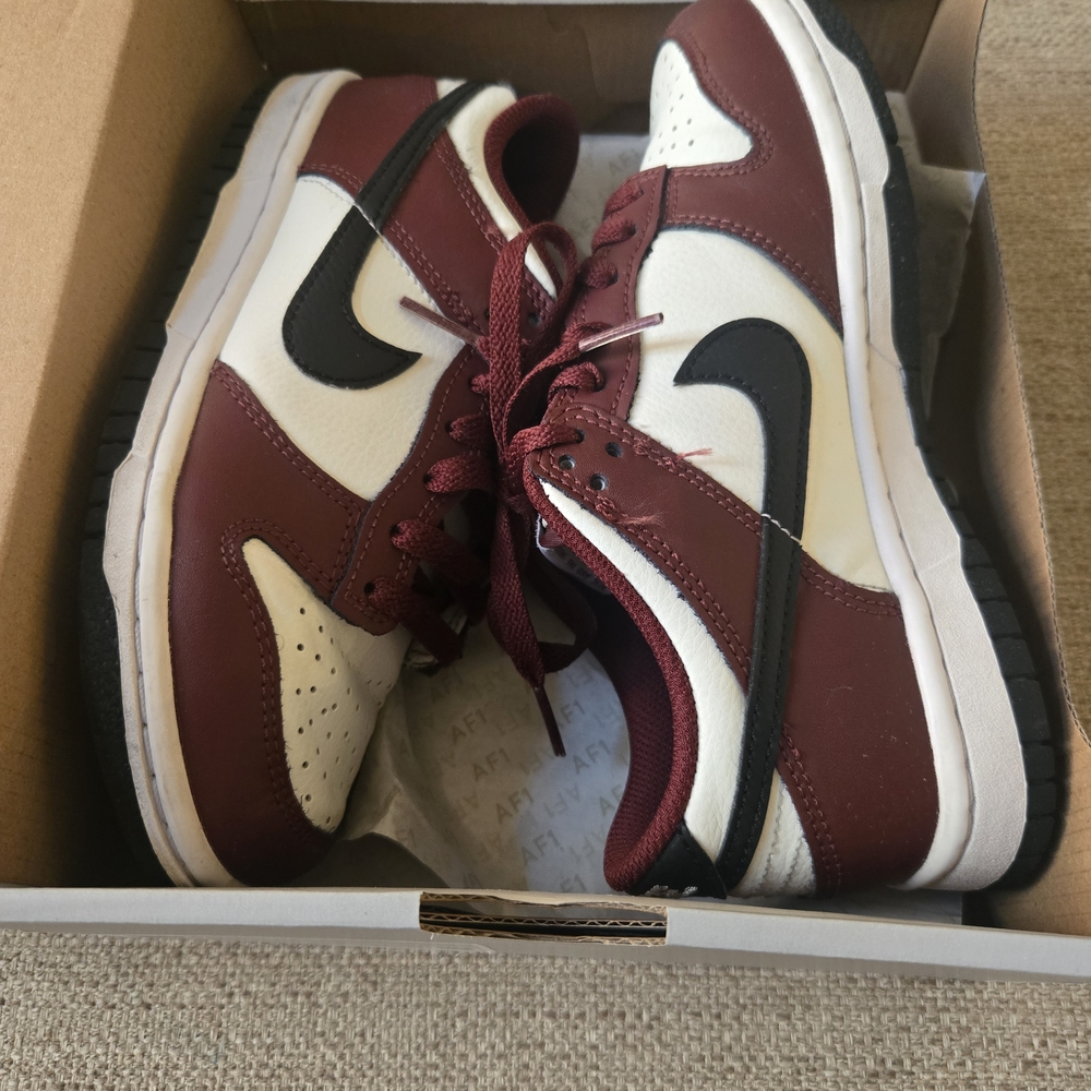 Nike Burgundy and White Sneakers